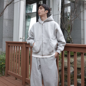 **BOXY重磅刷毛短版連帽外套