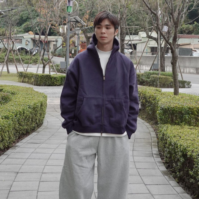 **BOXY重磅刷毛短版連帽外套