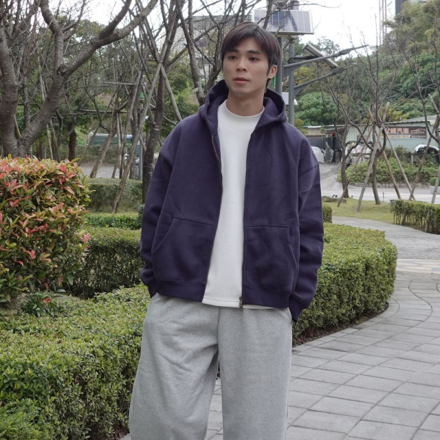 **BOXY重磅刷毛短版連帽外套