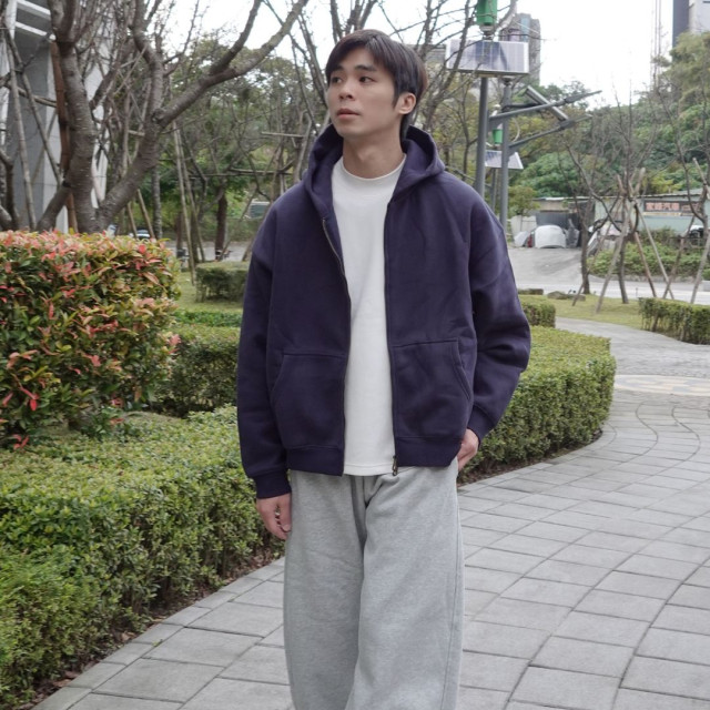 **BOXY重磅刷毛短版連帽外套