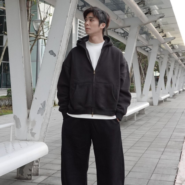 **BOXY重磅刷毛短版連帽外套