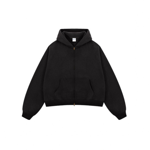 **BOXY重磅刷毛短版連帽外套