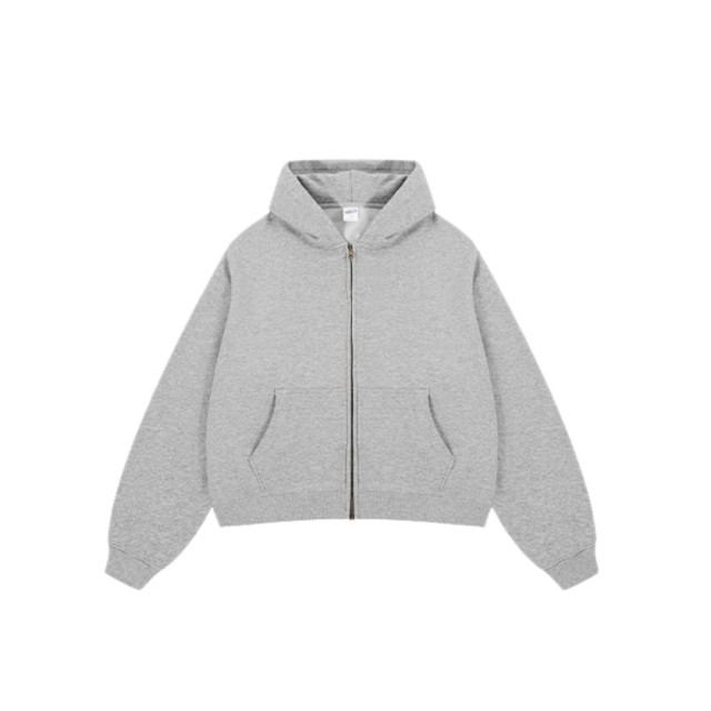 **BOXY重磅刷毛短版連帽外套