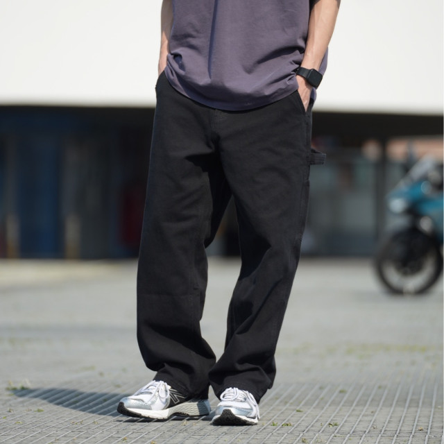 水洗做舊多口袋工裝長褲