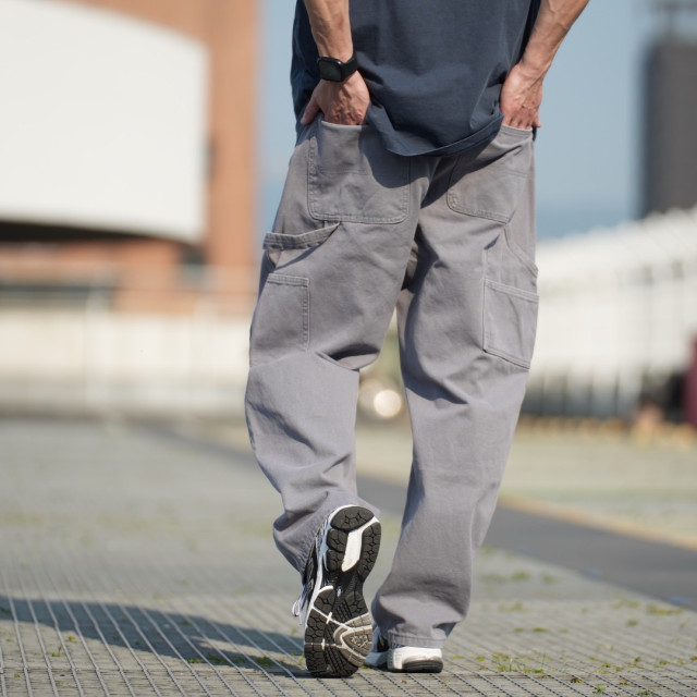 水洗做舊多口袋工裝長褲