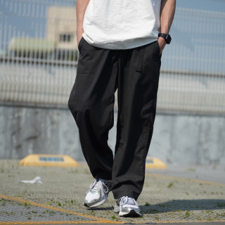 廓形條紋西裝休閒長褲