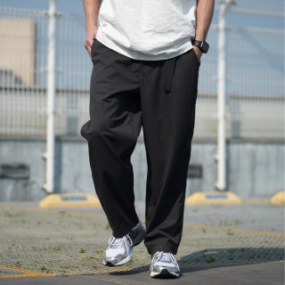 廓形條紋西裝休閒長褲