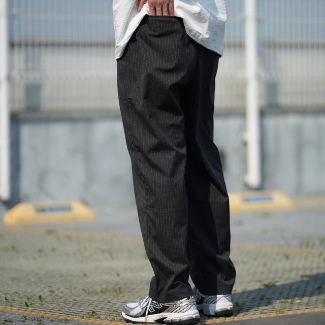 廓形條紋西裝休閒長褲