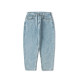 錐型重工洗水寬鬆直筒牛仔褲