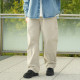 重磅水洗仿帆布弧形彎刀休閒褲