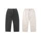 重磅水洗仿帆布弧形彎刀休閒褲