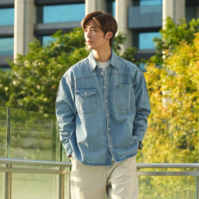 12OZ重磅水洗牛仔襯衫外套