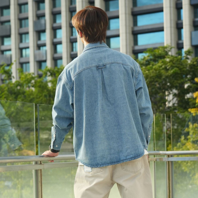 12OZ重磅水洗牛仔襯衫外套