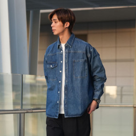 12OZ重磅水洗牛仔襯衫外套
