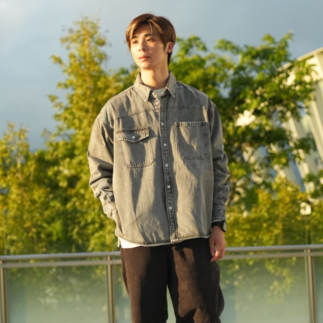 12OZ重磅水洗牛仔襯衫外套