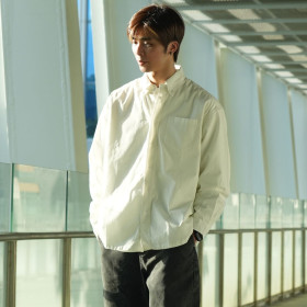 簡約廓形精梭純棉長袖襯衫