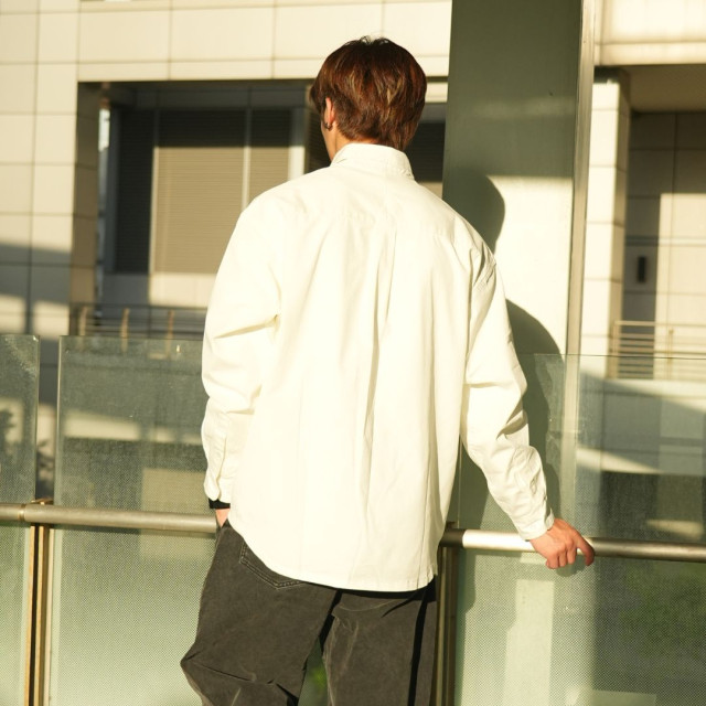 簡約廓形精梭純棉長袖襯衫