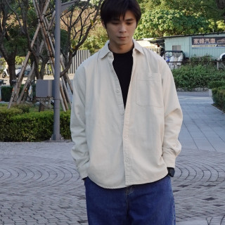 *復古重磅燈芯绒長袖襯衫