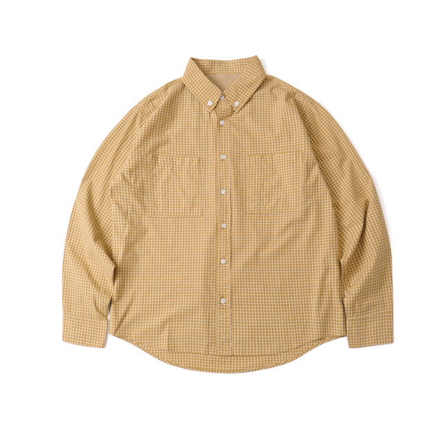 Miu系寬鬆廓形格紋長袖襯衫