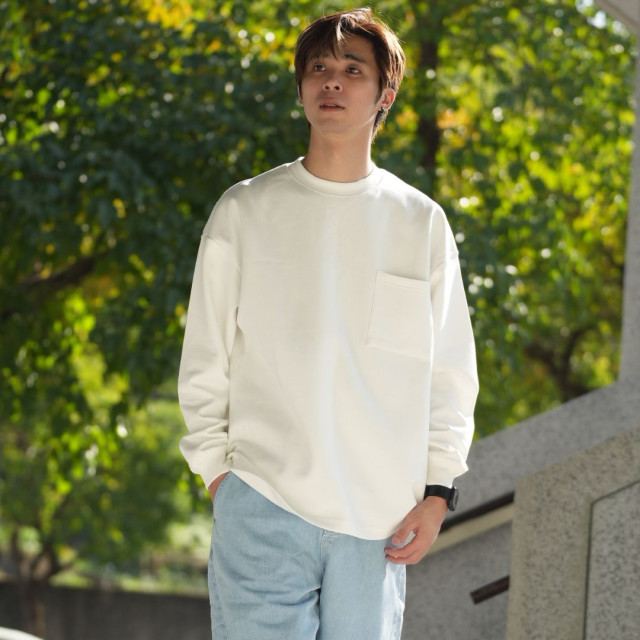 320克重磅太空棉口袋寬鬆長T