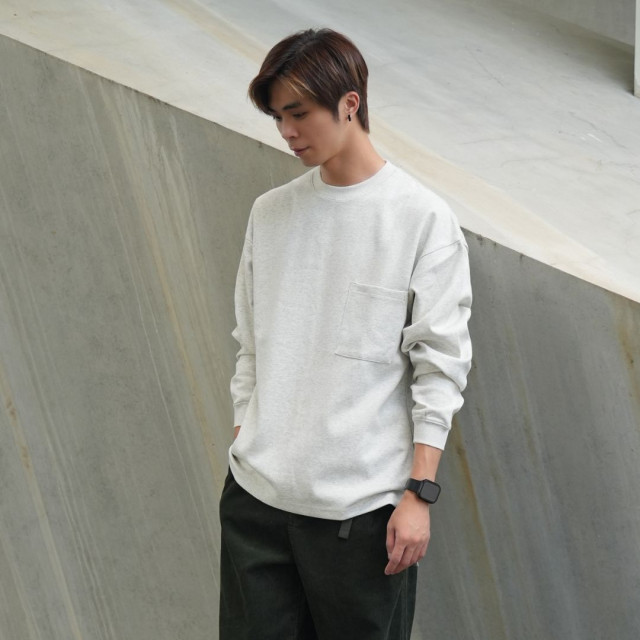 320克重磅太空棉口袋寬鬆長T