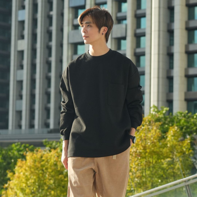 320克重磅太空棉口袋寬鬆長T