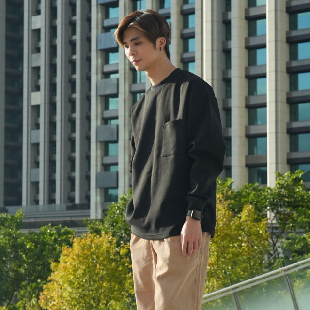 320克重磅太空棉口袋寬鬆長T