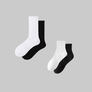基本純棉中長筒襪