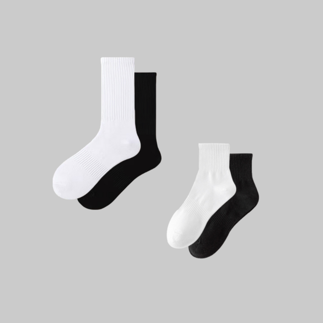 基本純棉中長筒襪