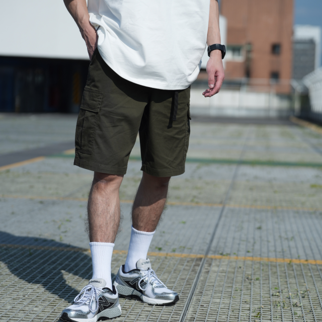 多口袋工裝五分短褲