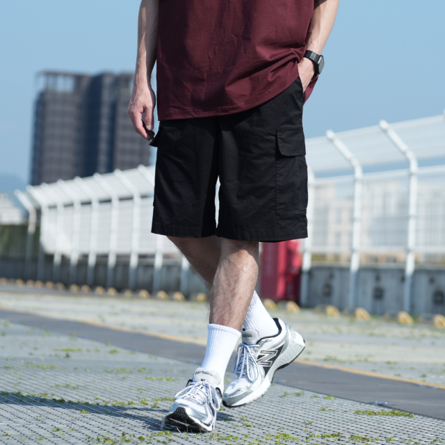 多口袋工裝五分短褲