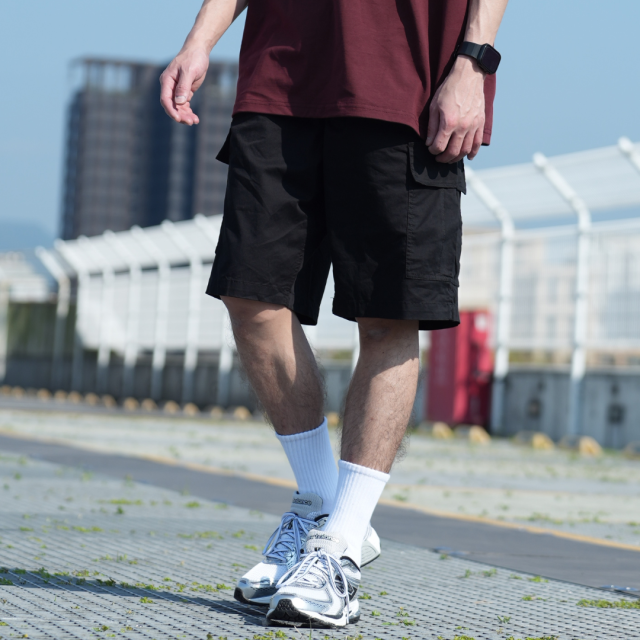 多口袋工裝五分短褲