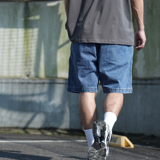 雪花水洗做舊牛仔短褲