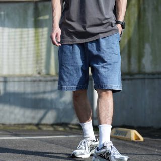 雪花水洗做舊牛仔短褲