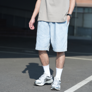 雪花水洗做舊牛仔短褲