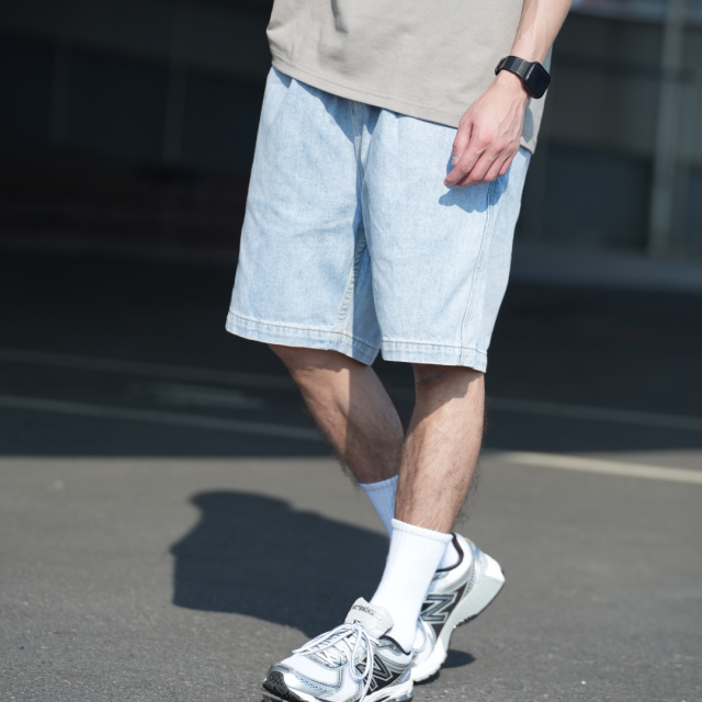 雪花水洗做舊牛仔短褲