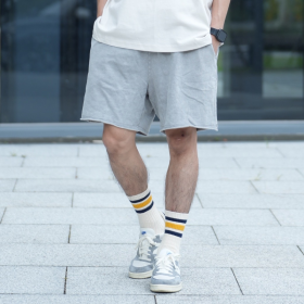 復古水洗散邊休閒短褲