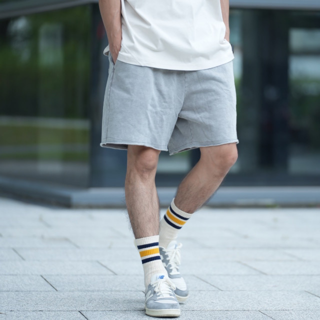 復古水洗散邊休閒短褲