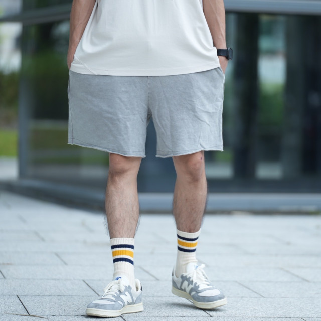 復古水洗散邊休閒短褲