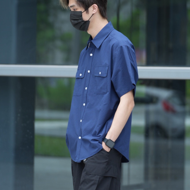 SORONA泡泡紗涼感速乾短袖襯衫