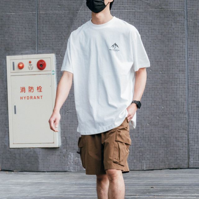 山峰印花簡約休閒短T