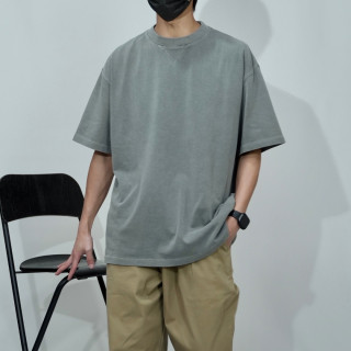 320克重磅水洗三角螺紋短T