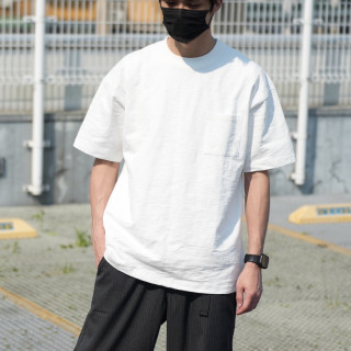 320克重磅竹節棉口袋短T