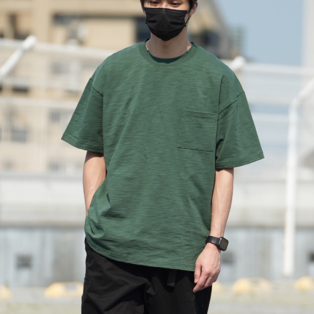 320克重磅竹節棉口袋短T