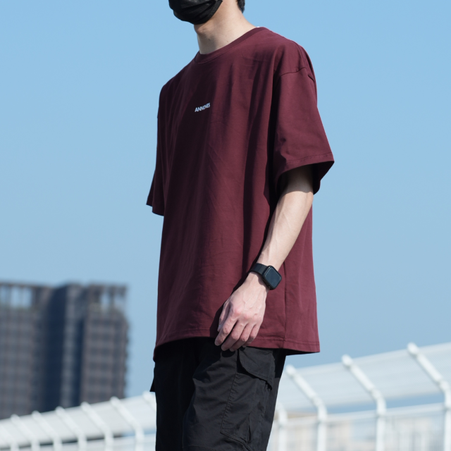 320克胸口字母印花短T