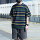 300克重磅拼色條紋短T