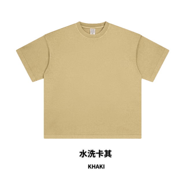 270克重磅臘染水洗短T