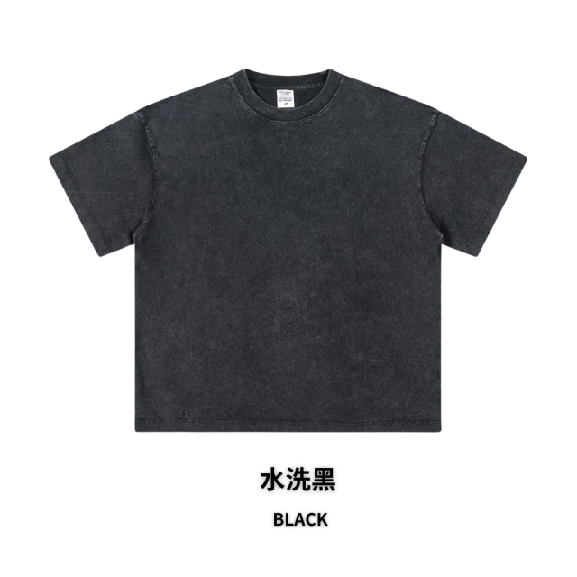 270克重磅臘染水洗短T