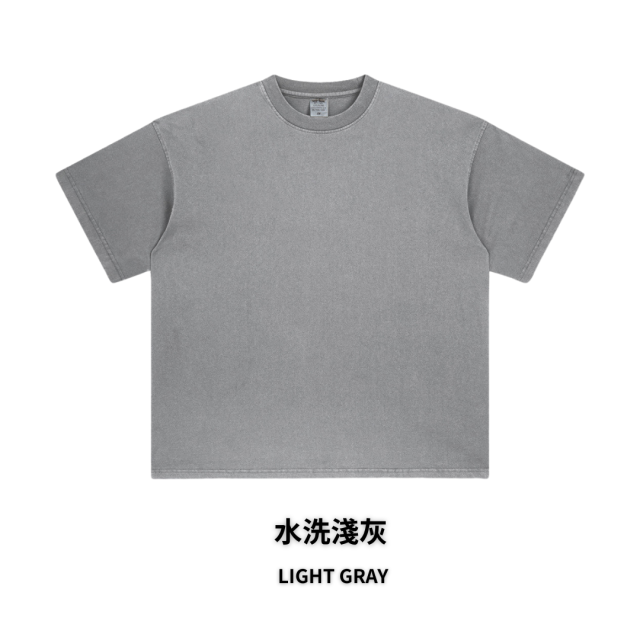 270克重磅臘染水洗短T