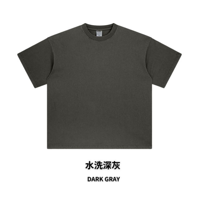 270克重磅臘染水洗短T